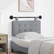 Testiera sospesa Con luce LED Grigio Chiaro Tessuto