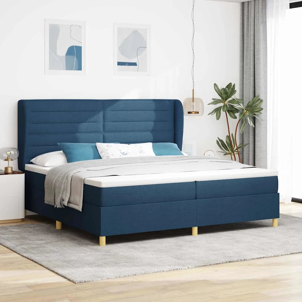 Letto con molle e materasso Grigio Scuro 90x190 cm Tessuto Blu 3340717