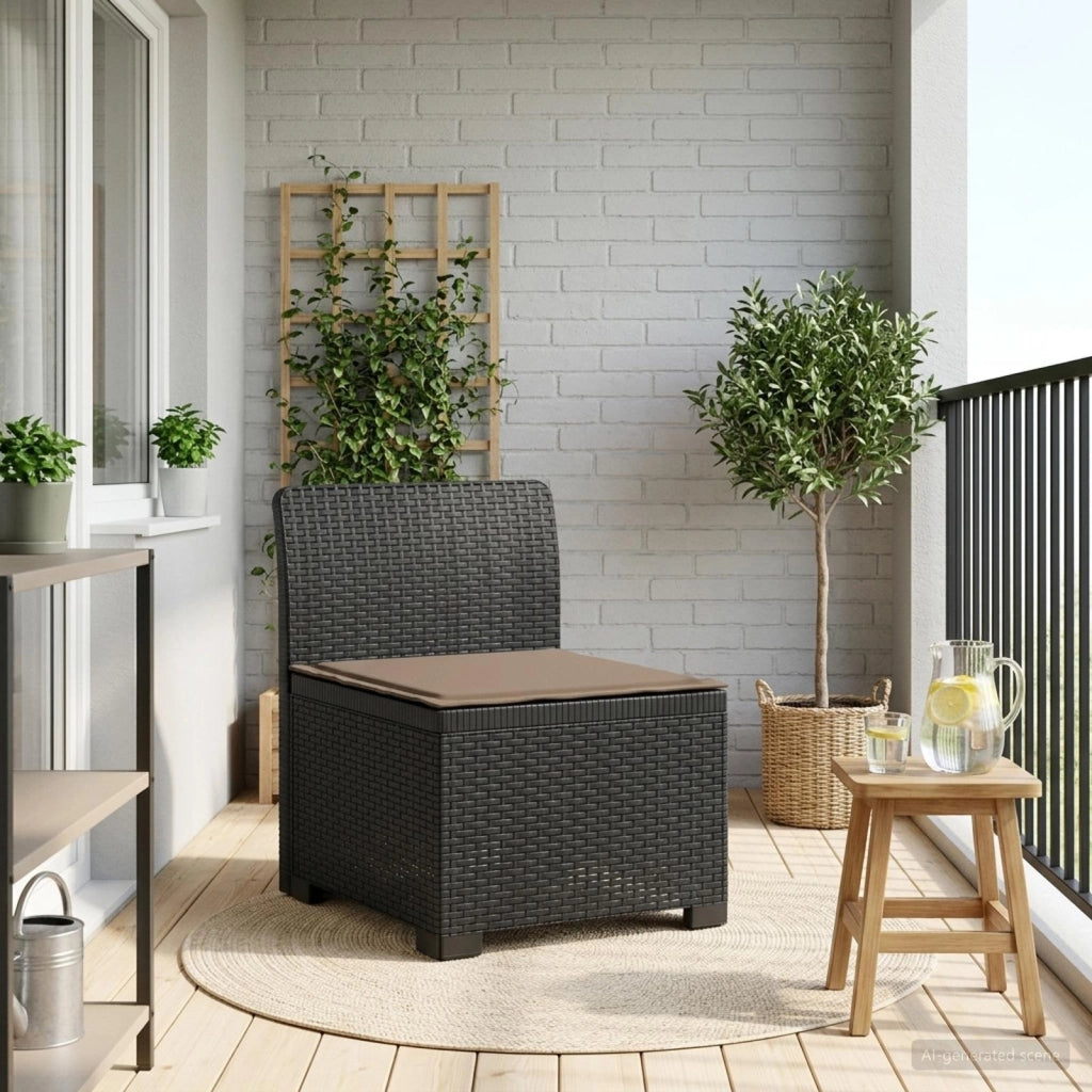 Divano da Giardino a 1 Posto con Cuscino Aspetto Rattan PP 8011782