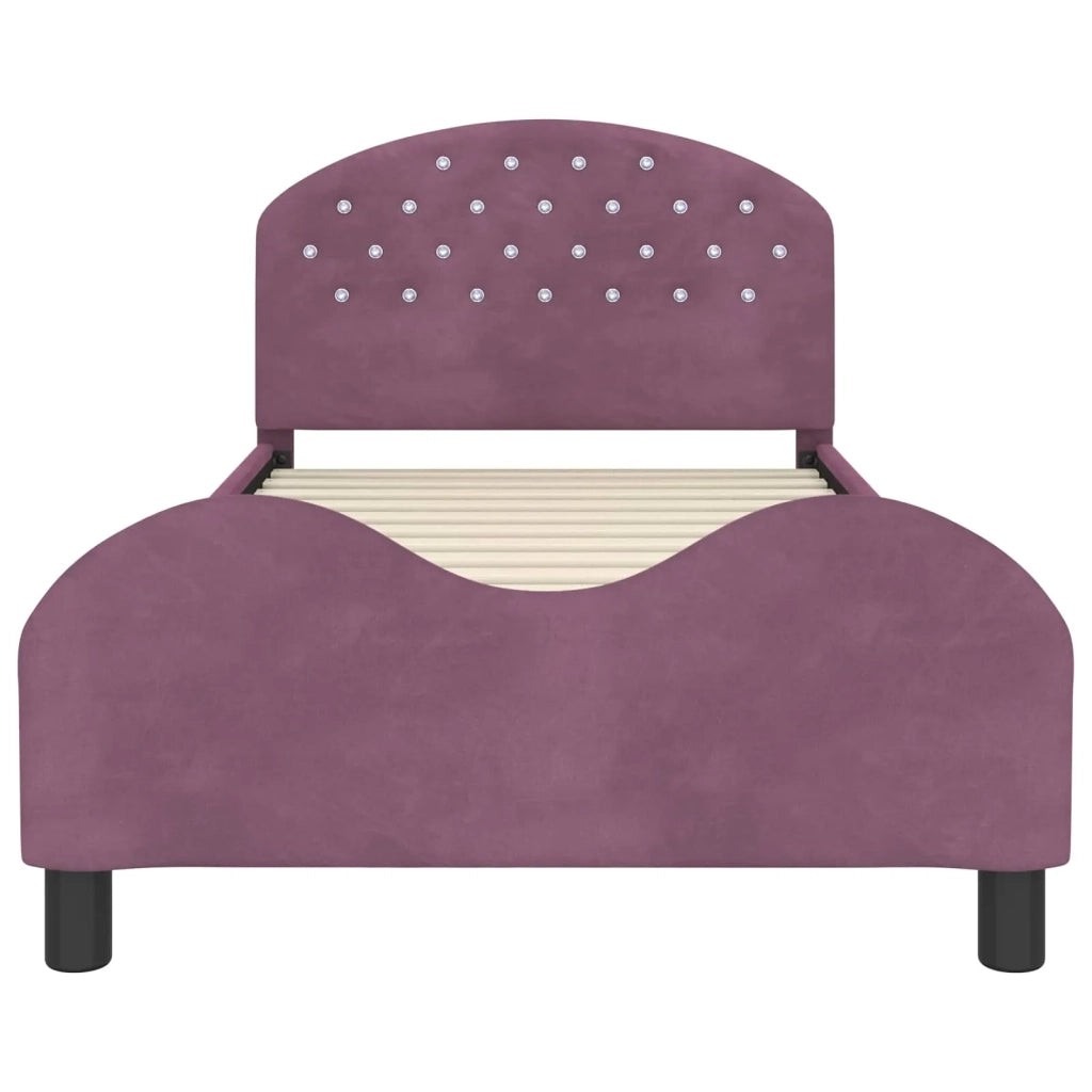 Struttura letto bambini con testata Viola 80 x 200 cm Velluto
