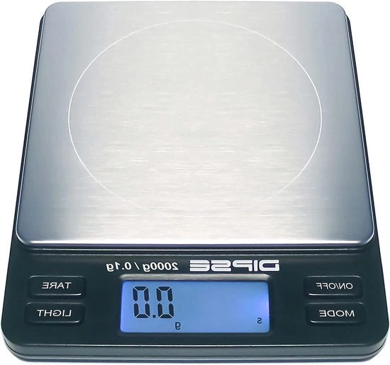 Ponderoso digitale - Bilancia digitale per persona Ponderoso TP-2000 x 01 - bilancia precisa con risoluzione di 01 g - intervallo di pesa 2000 g / 2 kg - colore nero
