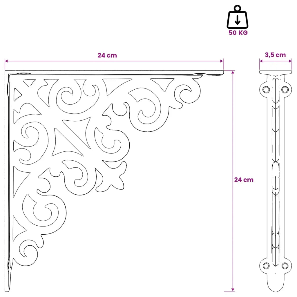 Supporti per mensole da parete 12 pz Bianco Antico 42038822