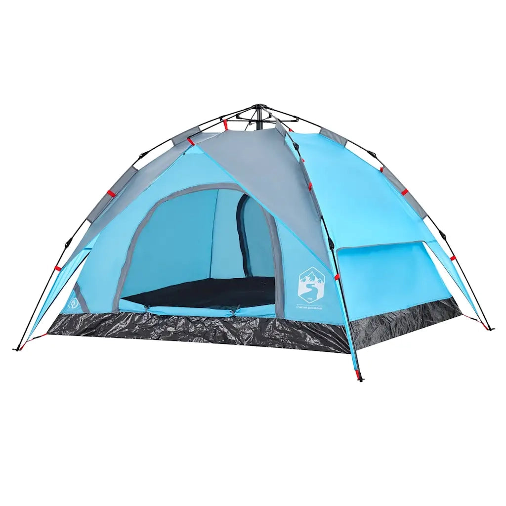 Tenda a Cupola da Campeggio 3 Persone-Tenda per Escursionismo Blu a Rilascio Rapido 150025