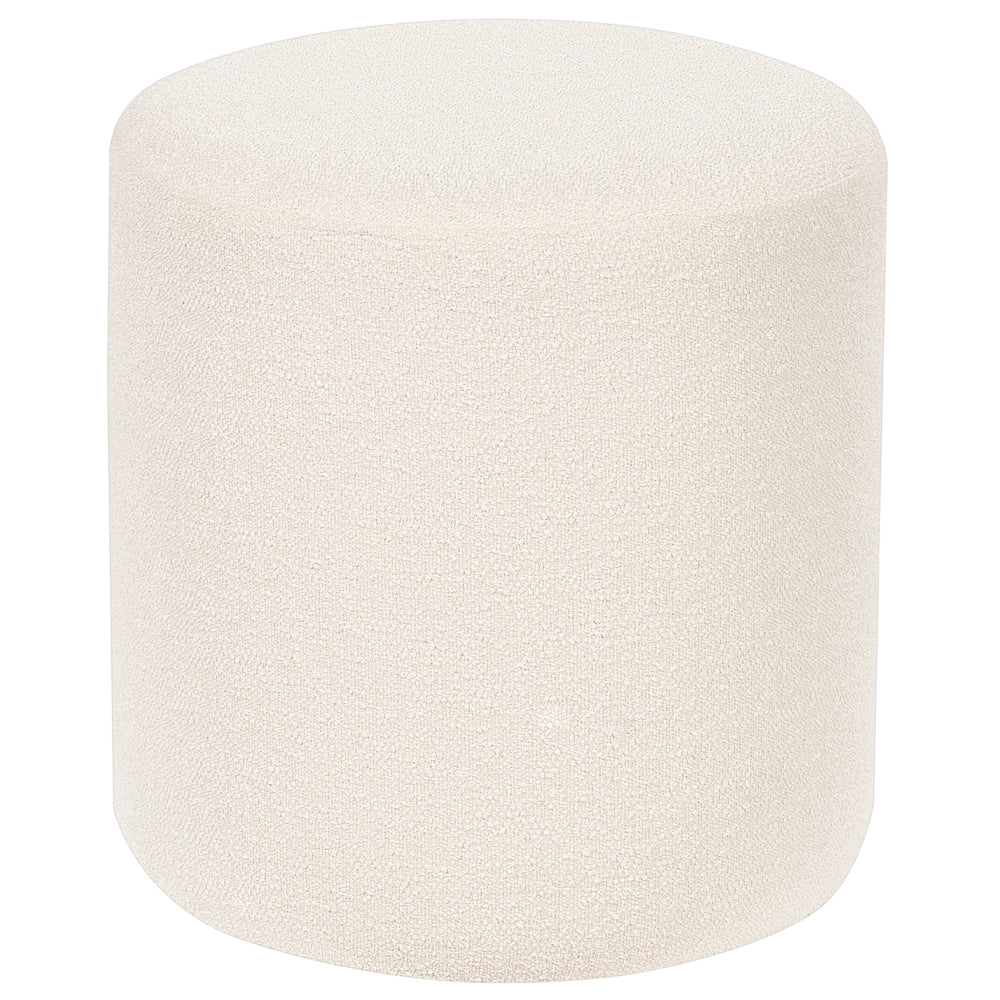 Pouf poggiapiedi in tessuto boucle bianco moderno contemporaneo camera da letto soggiorno