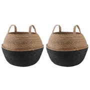 Vaso da fiori con manici 2 pcs Nero Ø 45 x 36 cm 42012265