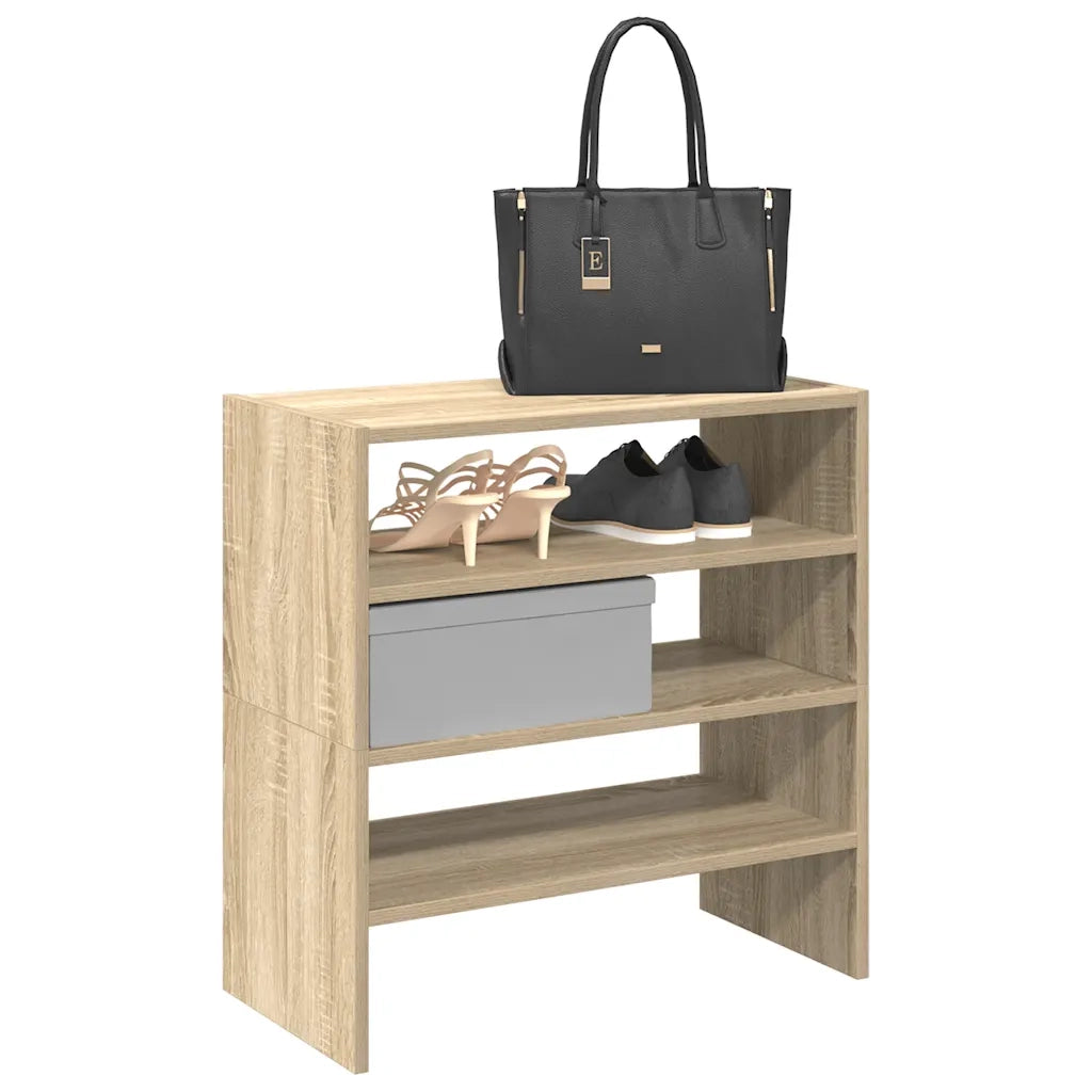Scarpiere 2 pz Impilabili-Set di 2 Scaffale per scarpe Rovere Sonoma 60x30x30,5 cm