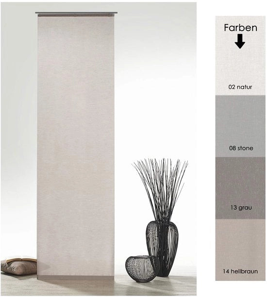 Tessuto di tenda naturale batist-look - Incluso accessorio - H x L 245 x 60 cm - Facile da pulire - Adatto alla lavatrice - Barra di resistenza - Tenda