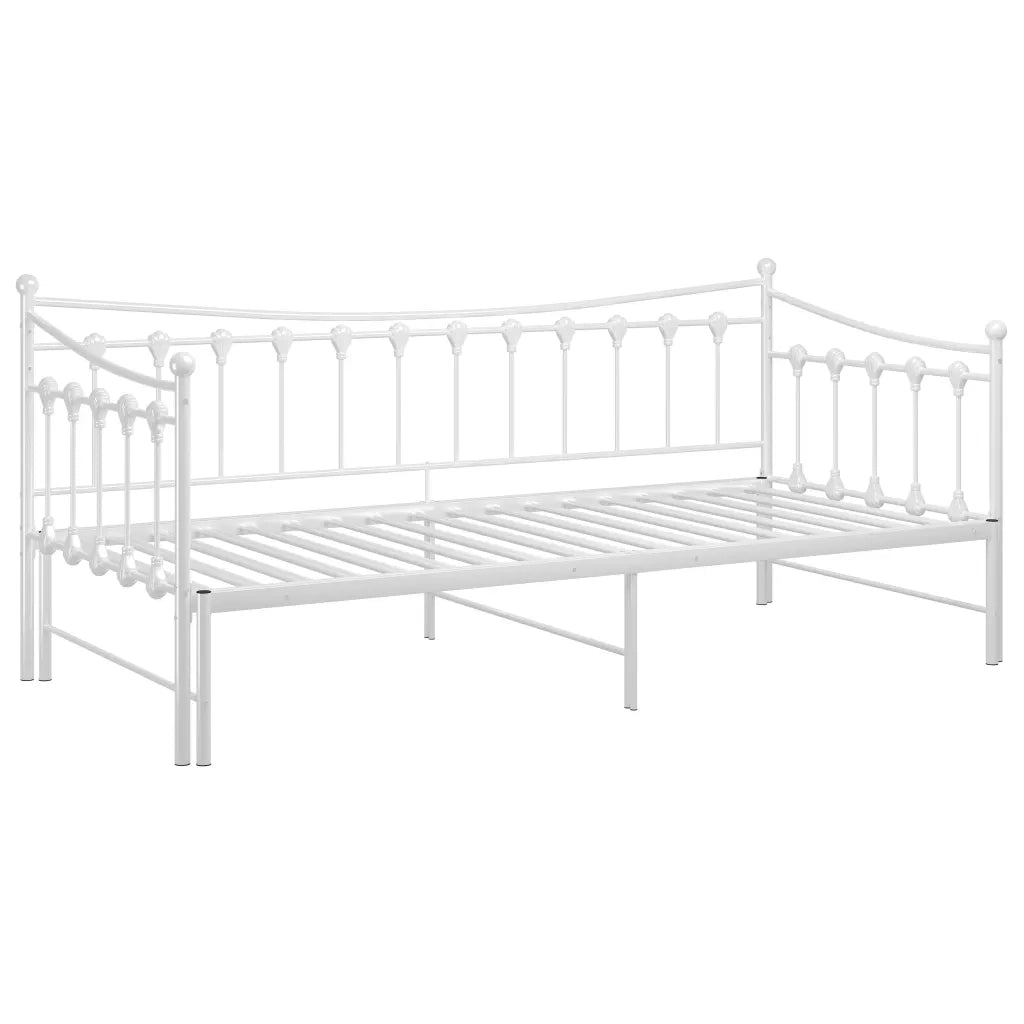 Telaio Divano Letto Estraibile Bianco in Metallo 90x200 cm 324759