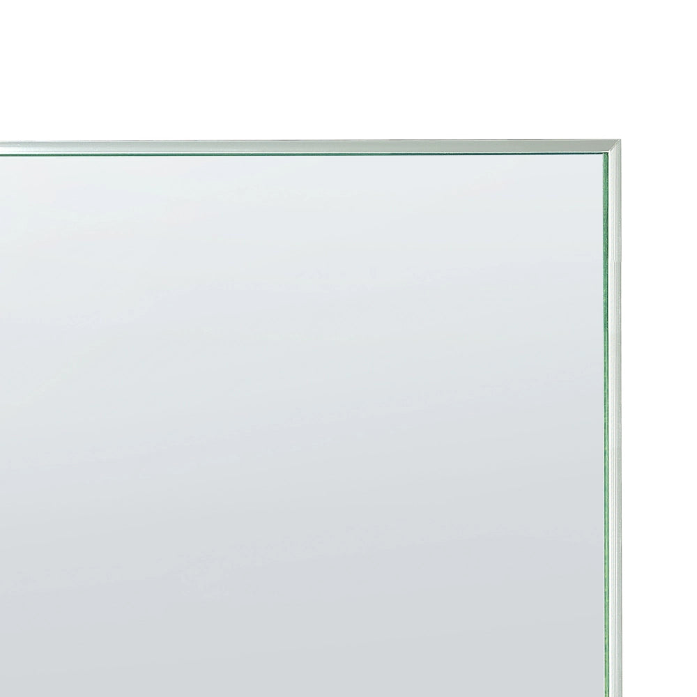 Specchio da terra con cornice in alluminio argento 170 x 57 cm con supporto dal design moderno incorniciato a figura intera