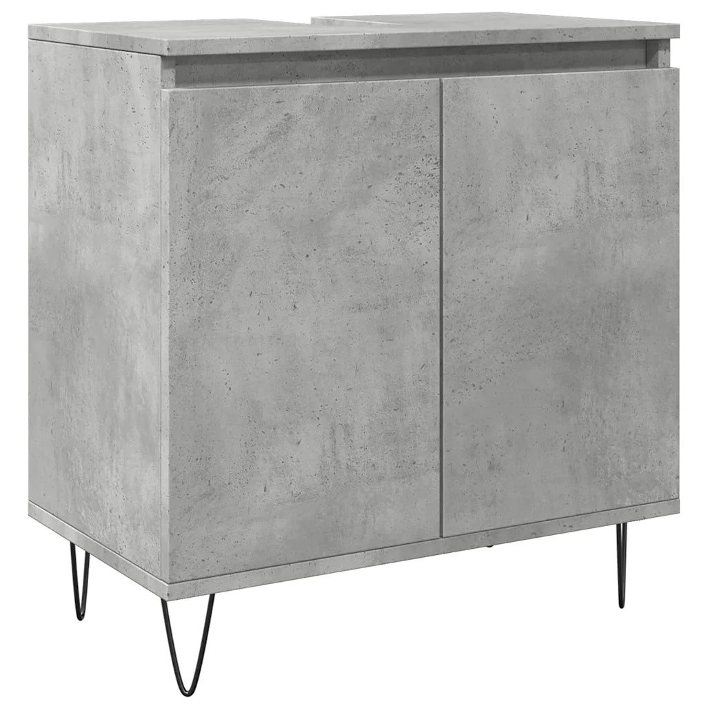 Set Mobili da Bagno 3 pz Grigio Cemento in Legno Multistrato 3324953