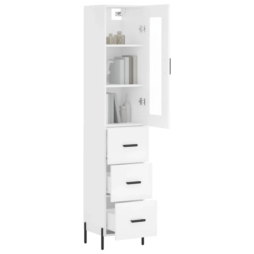 Credenza | Madia | Buffet da pranzo | Armadio da pranzo Bianca 34,5x34x180 cm in Legno Multistrato