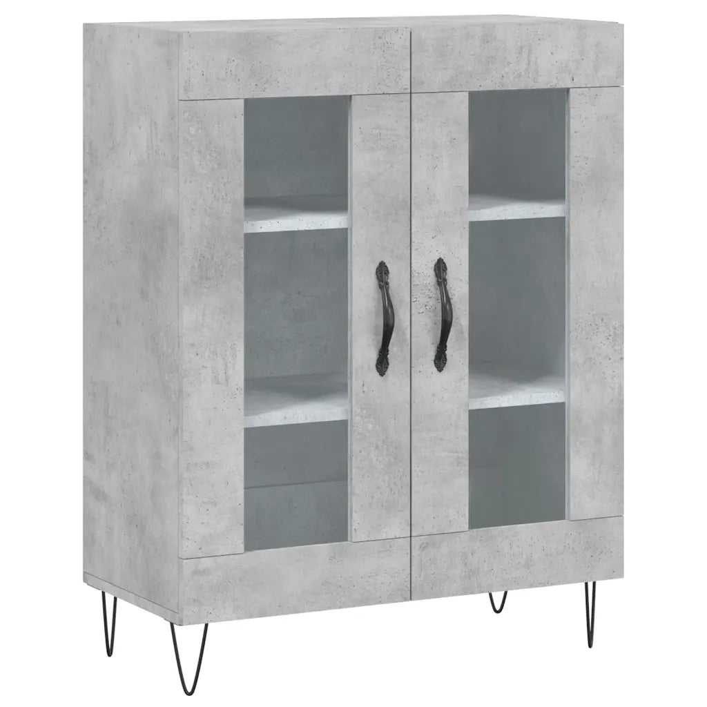 Credenza-Buffet-Armadio da cucina Grigio Cemento 69,5x34x180 cm in Legno Multistrato 793196