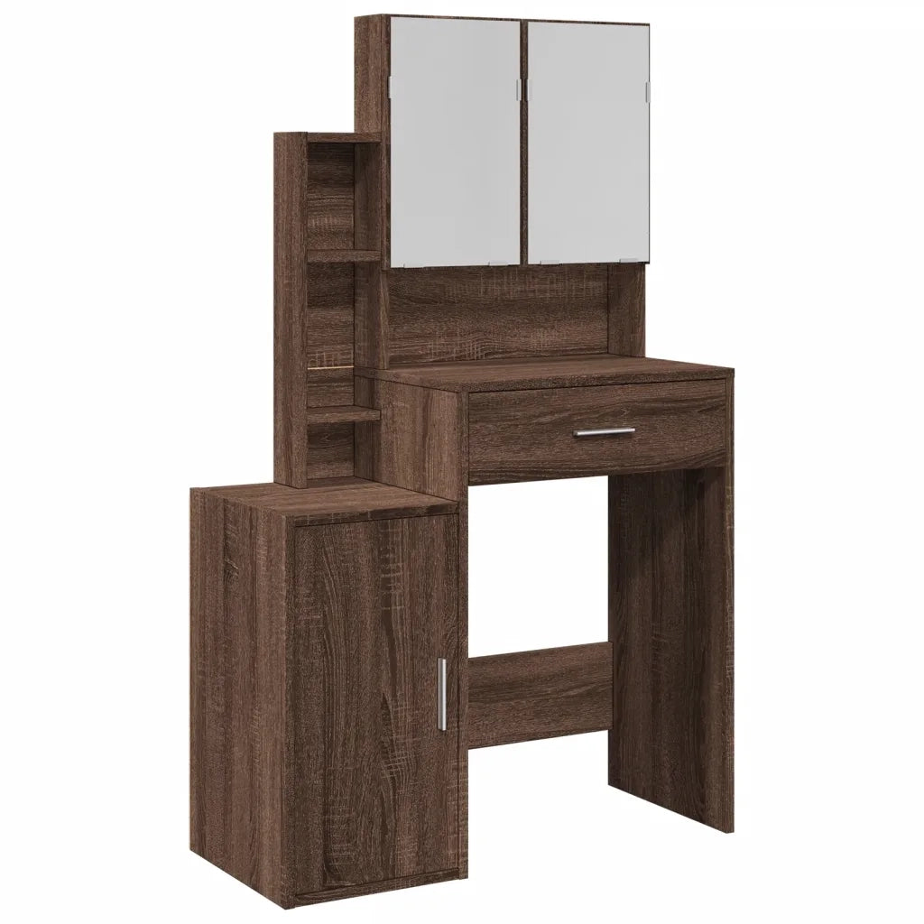 Toeletta con Armadietto Rovere Marrone 80x35x132 cm