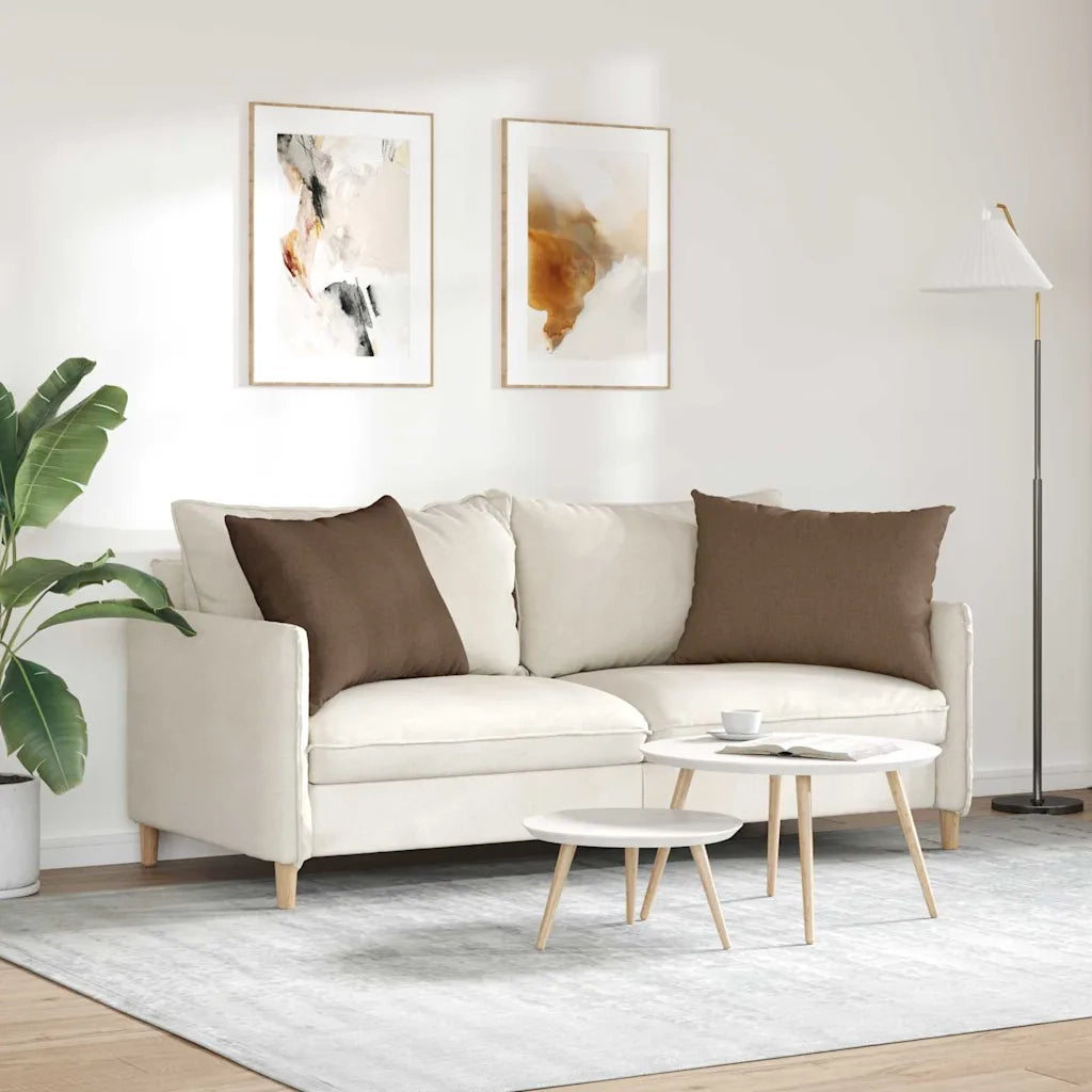 Cuscini da Divano 2 pz | Cuscini per sedie Marrone 70 x 50 cm Tessuto