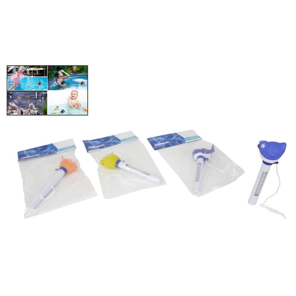 Trade Shop - Termometro Per Piscina Vasca Bambini Animaletto Galleggiante Con Cordino 21cm 016989 -