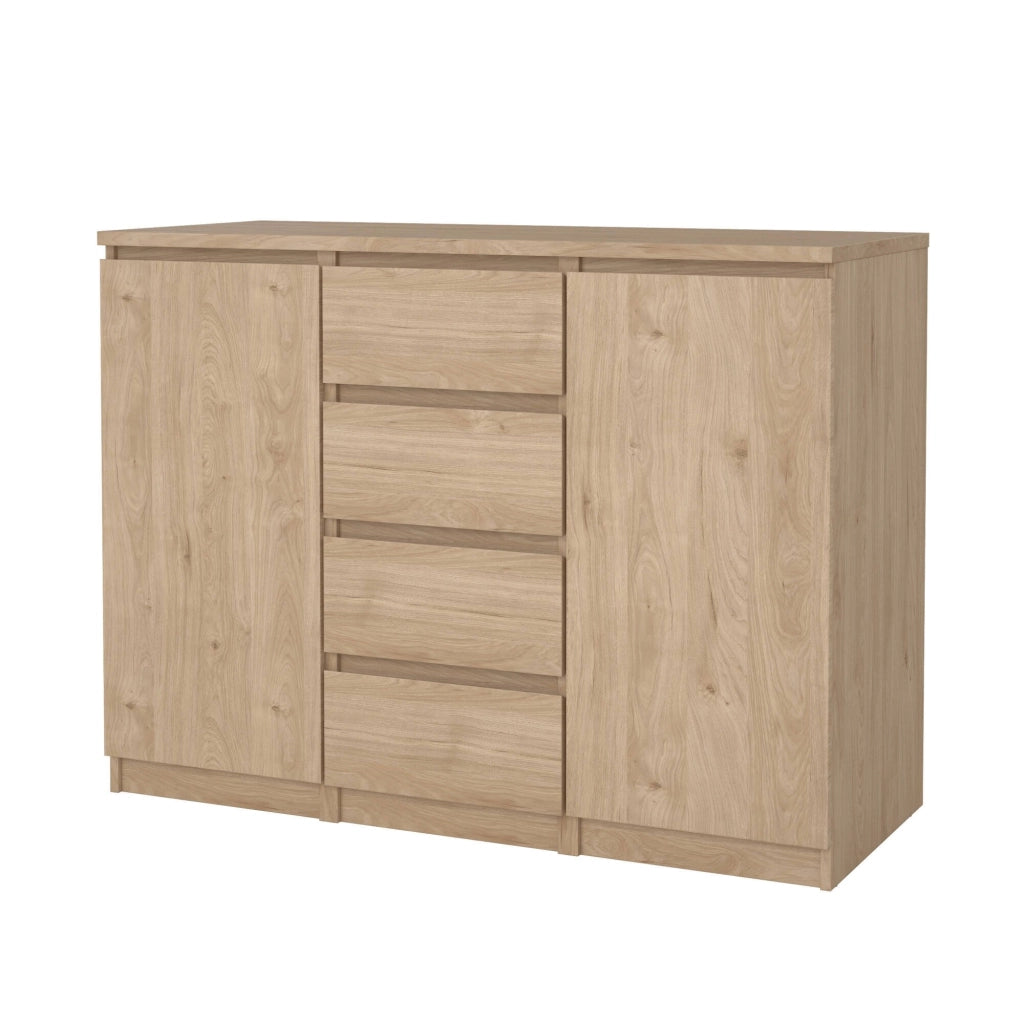 Credenza Angelika, Buffet da soggiorno, Madia da salotto, Dispensa da cucina, 121x50 h91 cm, Rovere