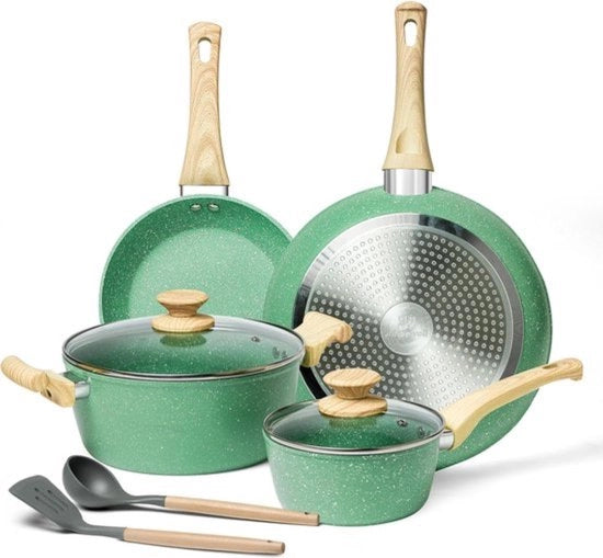 Set di pentole - Piatto da cucina con coperchio - Piatto di acciaio - Padella per torte - Piatto wok 

Dimensioni: 
- Lunghezza: 30 cm
- Larghezza: 20 cm
- Altezza: 10 cm