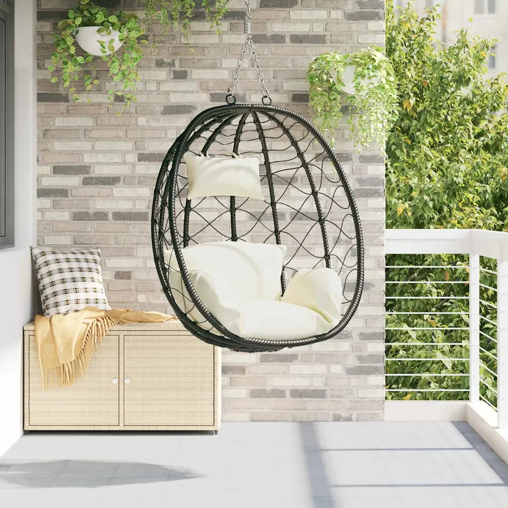 Sedia uovo sospesa Bianco crema 91,5 x 54,5 x 107 cm polyrattan CFW5489574