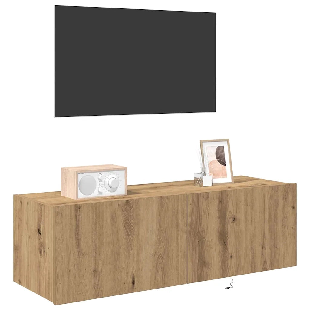 Mobile TV da parete-Mobile TV a Muro-Credenza TV Rovere artigianale 100 x 35 x 31 cm