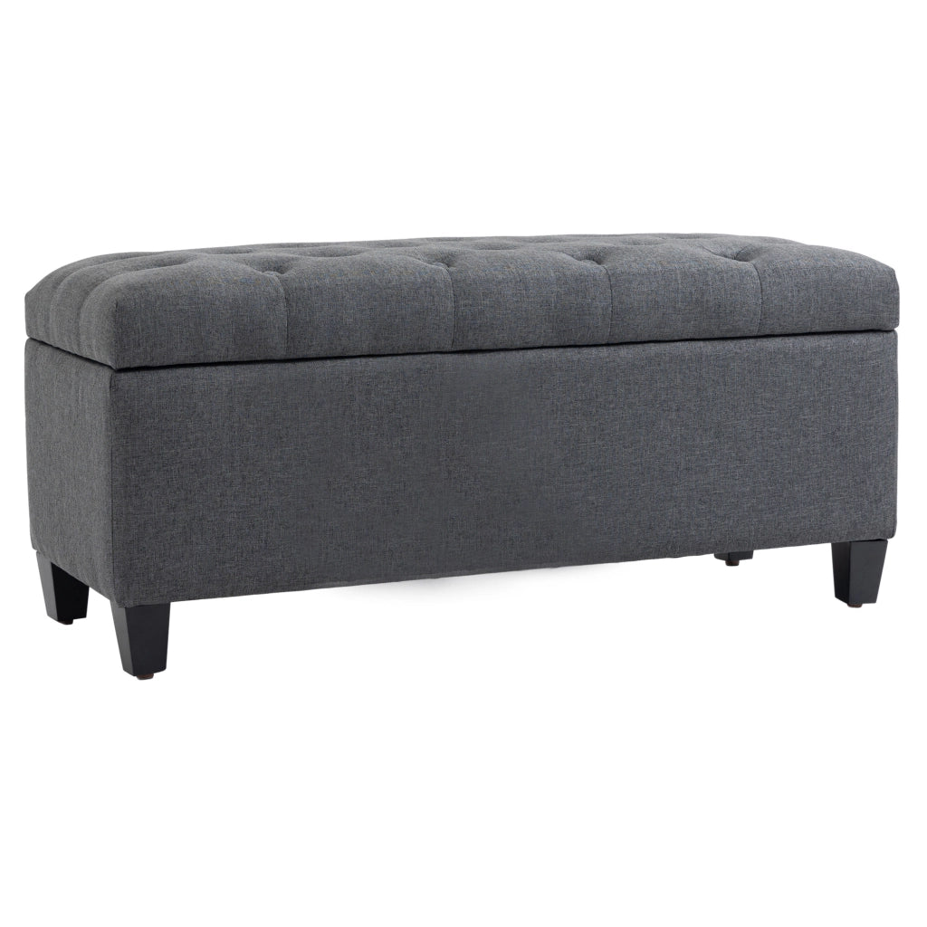 Pouf contenitore per salotto camera ingresso ¨C zephmum ¨C 100x40x44 cm grigio scuro