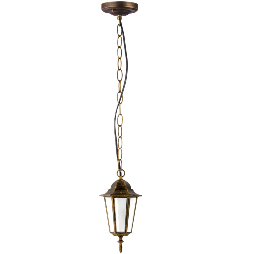 Lampada sospesa esterna Polux Liguria patina E27 IP43