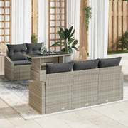 Set Divano da Giardino 6 pcs Grigio chiaro polyrattan 3357655