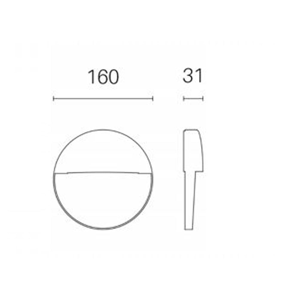 Segnapasso Moderno Geo Round Alluminio Grafite 6W Led 4000K