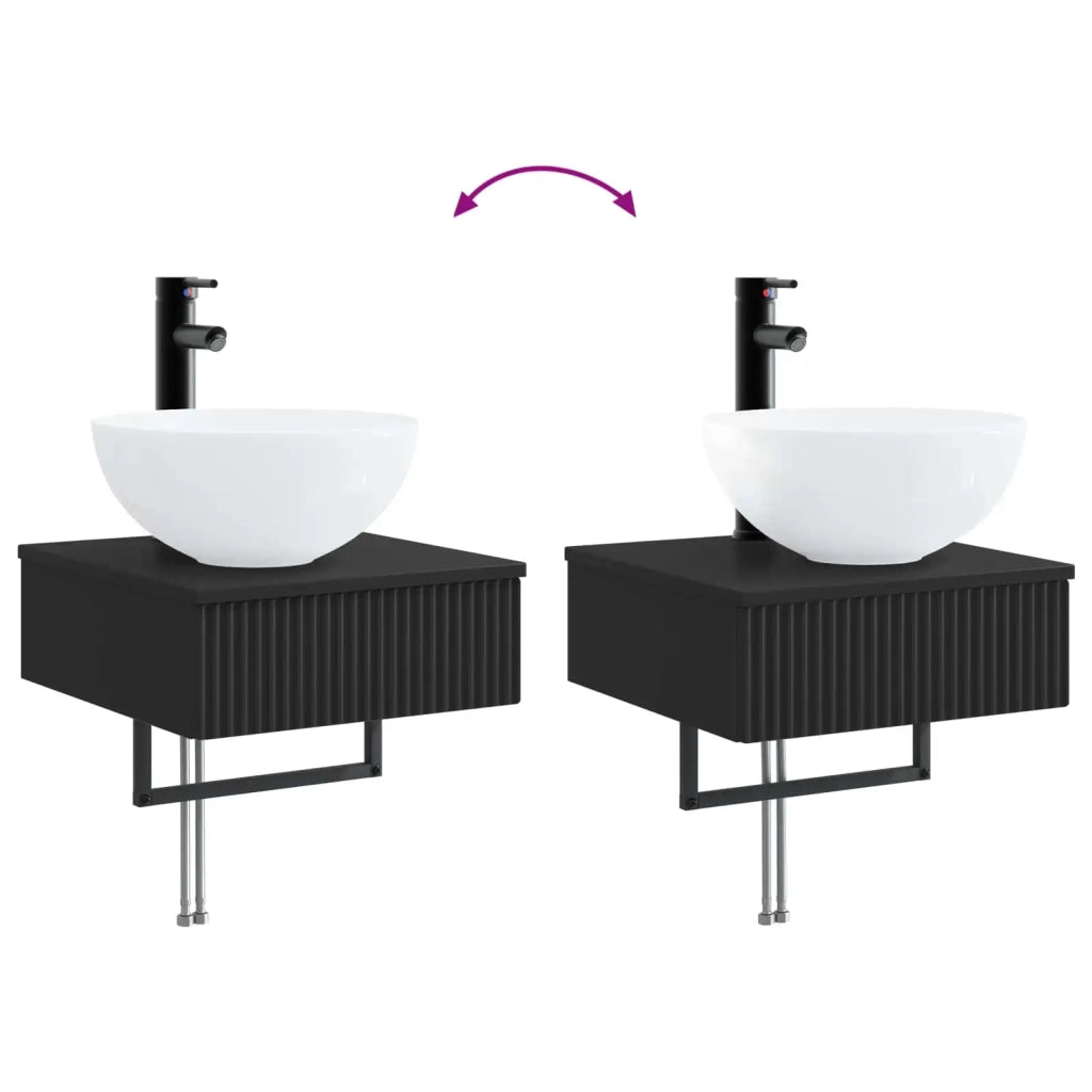 Lavabo da Parete Nero 40 x 41 x 40,5 cm Legno ingegnerizzato 890179