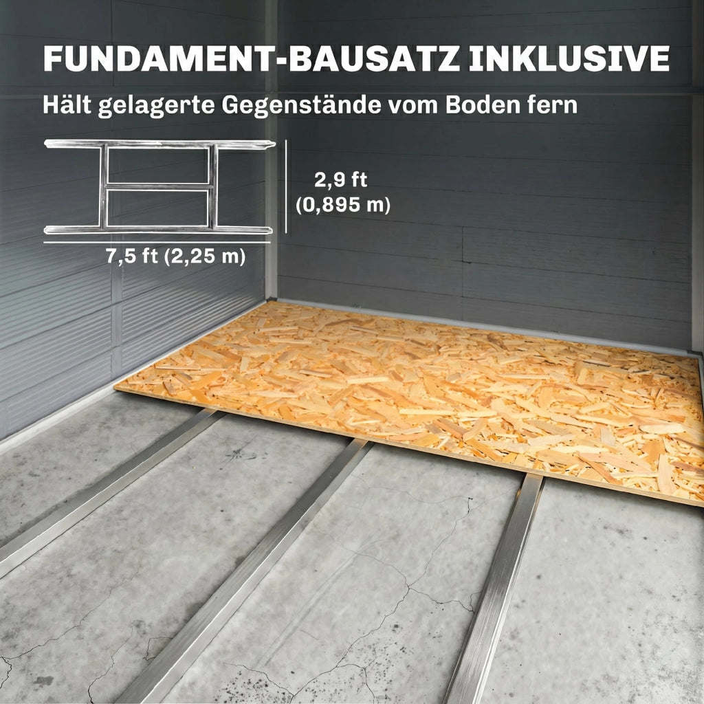 Casetta da giardino ¨C Xylo ¨C Metallo e plastica grigio 240x190x180cm con finestra