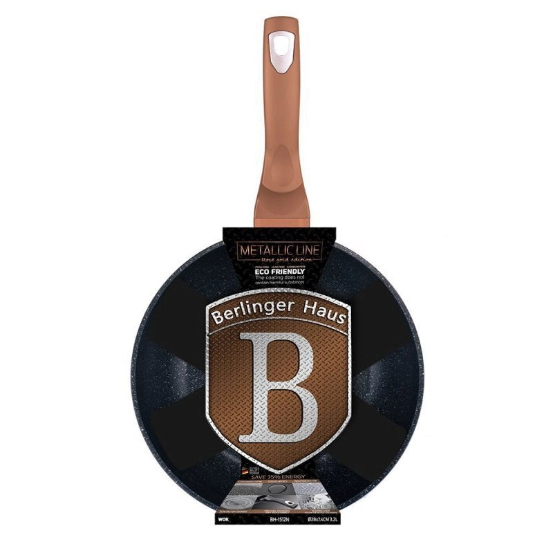 Berlinger Haus BH-1512 Padella Wok in granito oro rosa 28 cm