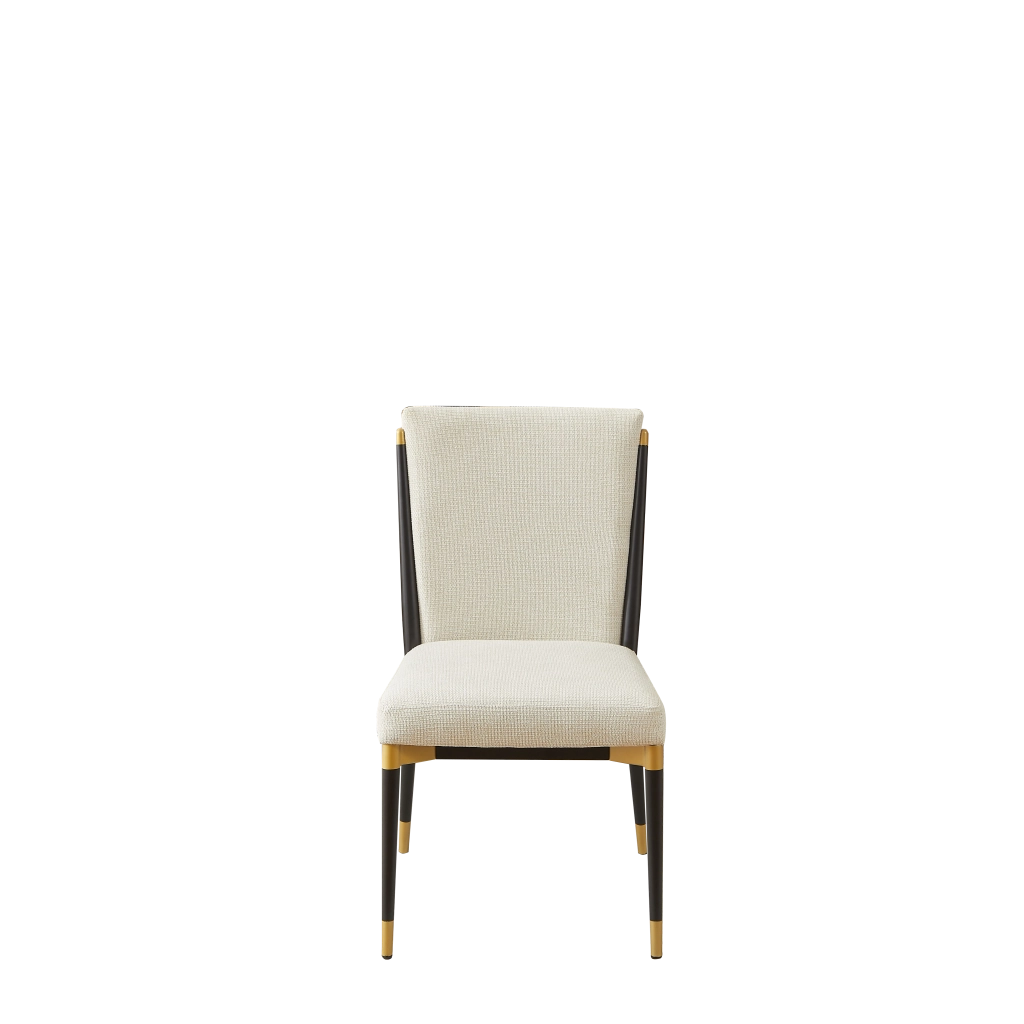 Sedia da pranzo Set da 2 con Piedini Regolabili e Design Minimalista, in Tessuto Beige