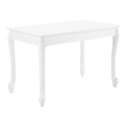 Tavolo da Pranzo Bianco in Stile Barocco con Decoro Floreale 116 x 66 x 76 cm Tavolo Rettangolare con Gambe di Plastica Tavolo da Sala Pranzo Fino a 4 Posti