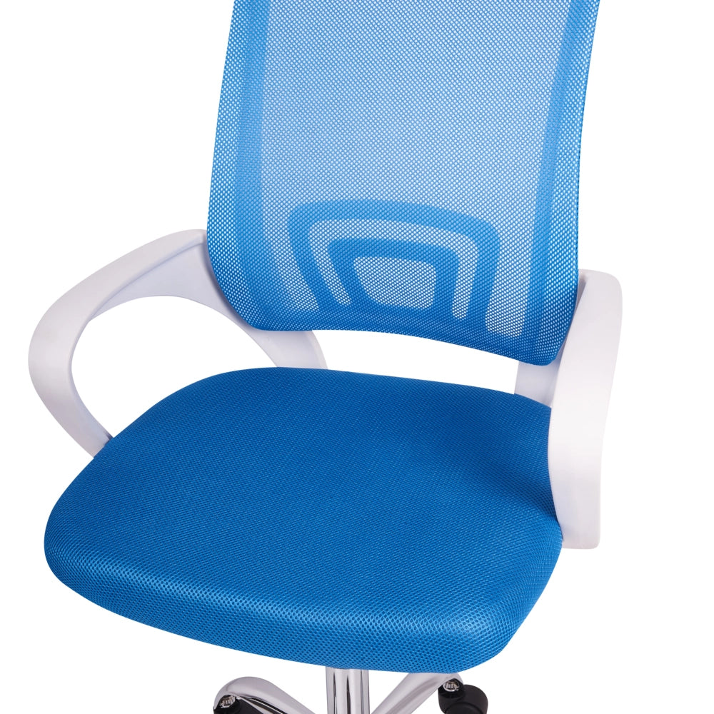 Sedia girevole da ufficio con schienale reclinabile regolabile in altezza blu moderna ufficio in casa