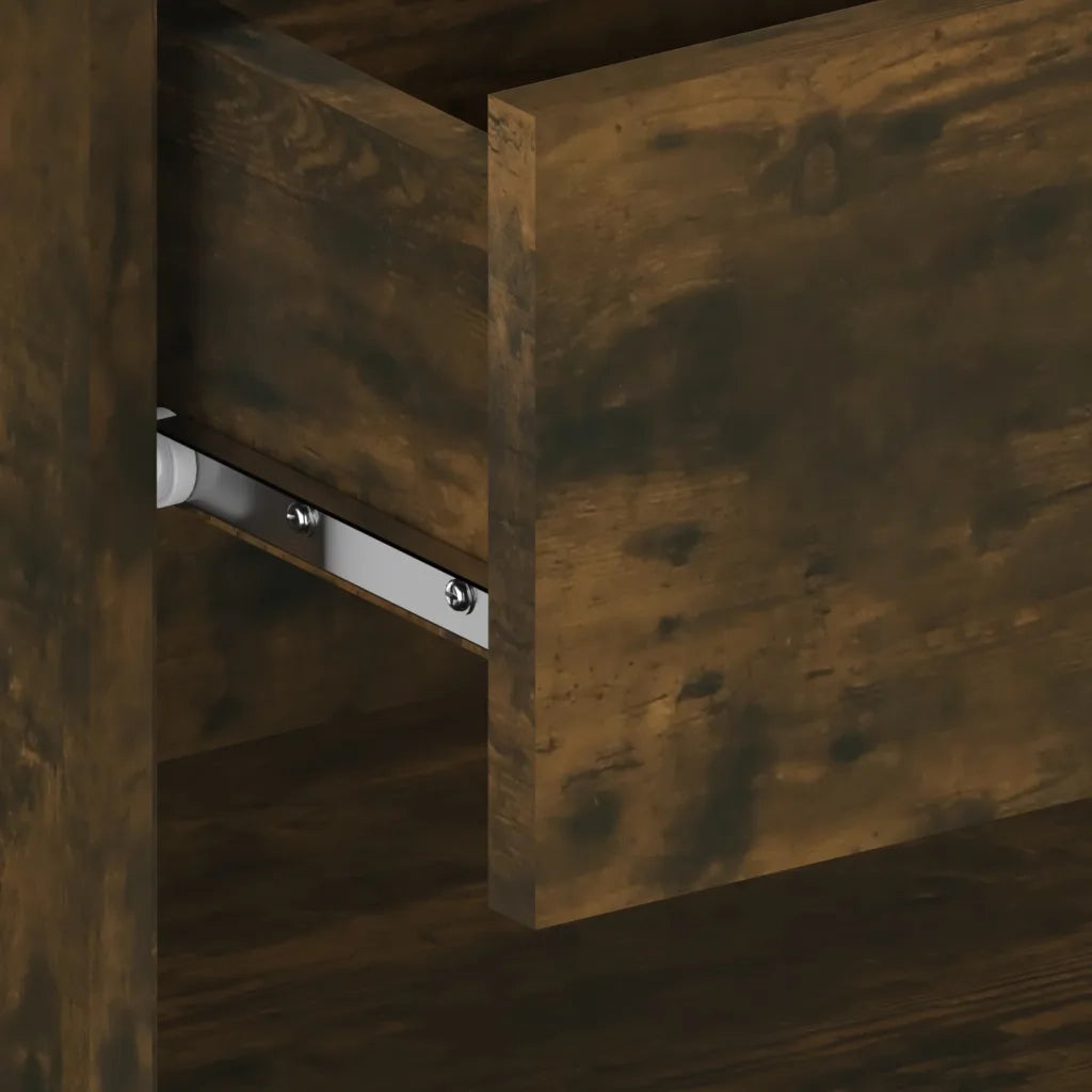 Comodini a Muro 2 pz Rovere Fumo 816947