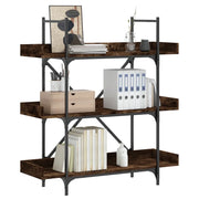 Libreria 3 Ripiani-Scaffale per Libri-Mobile di Stoccaggio Rovere Fumo 100x33x108,5cm Legno Multistrato