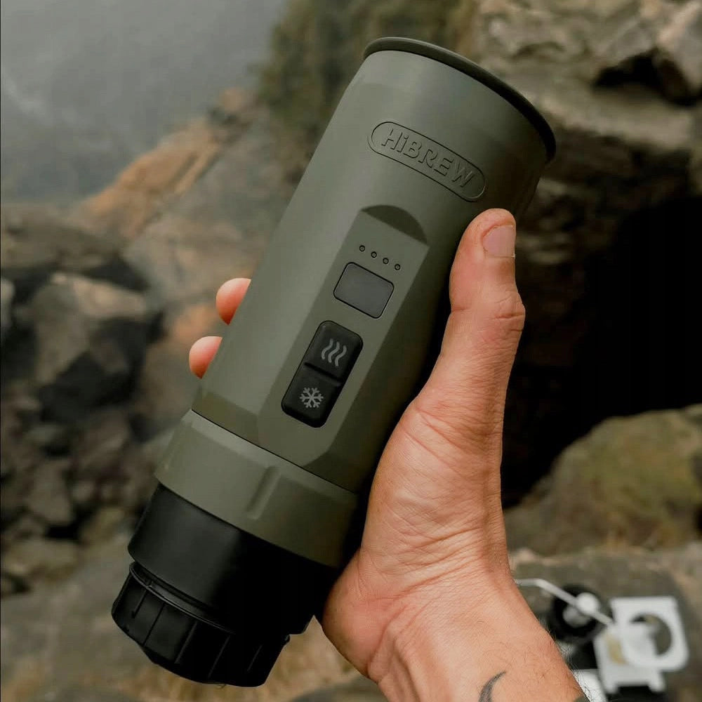 Macchina da Caffè Portatile HiBREW H4C Explorer 120W 7500mAh; Capsule e Caffè Macinato; Verde Militare