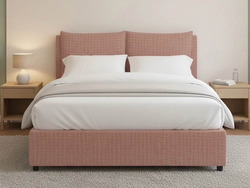 Formby, Letto Matrimoniale Sfoderabile Made in Italy, Rosa