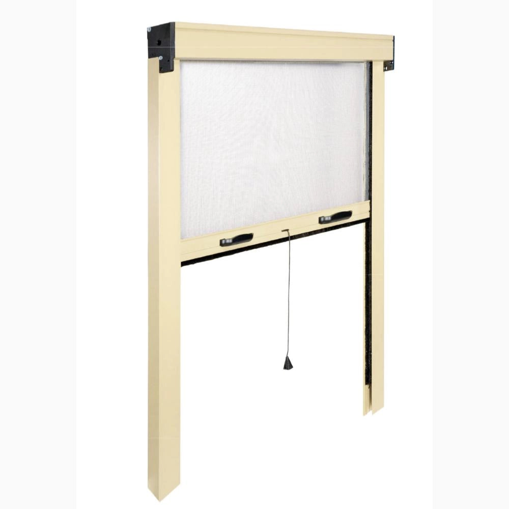 Zanzariera a Rullo Verticale in Fibra di Vetro Riducibile 80x250H cm Telaio Alluminio AVORIO