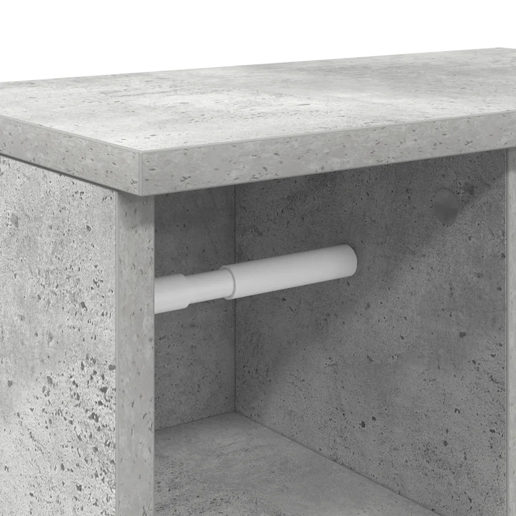 Mobile da Bagno con Portarotolo Grigio Cemento 39x22x90 cm 858527