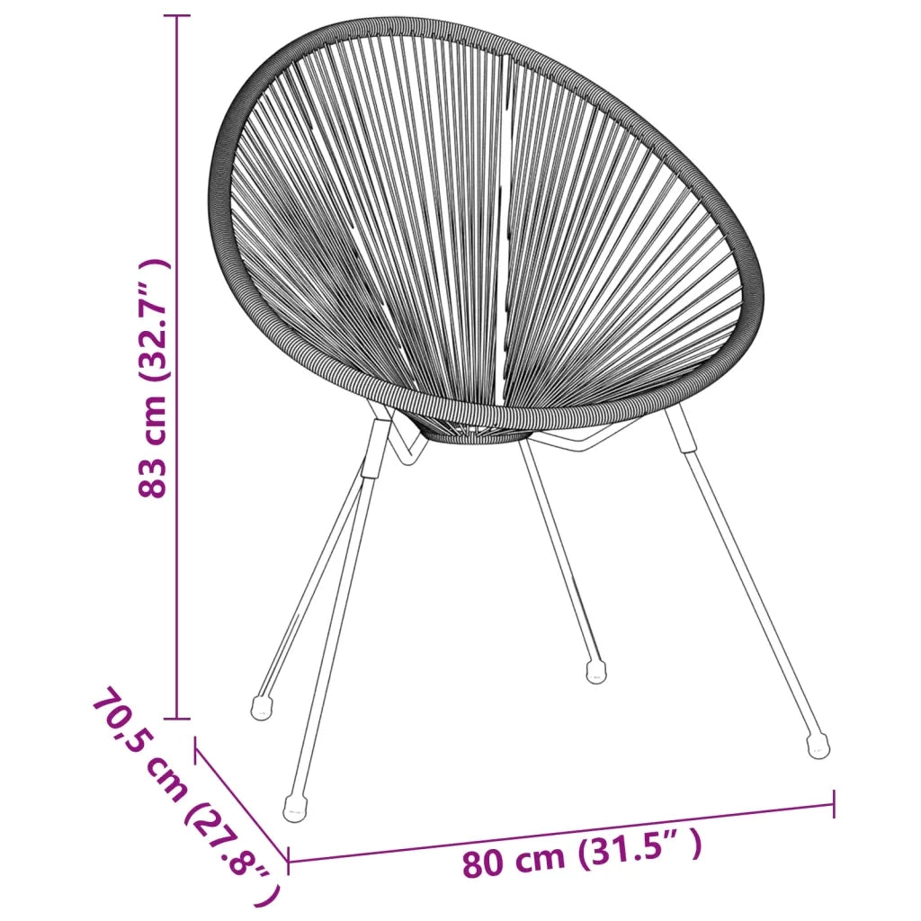 Set da Pranzo per Giardino 5 pz Nero cod mxl 35746