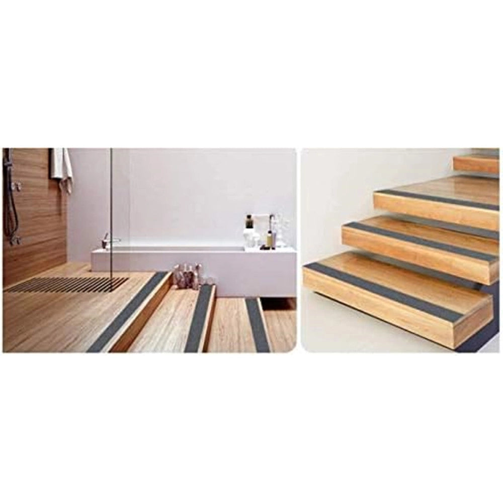 Trade Shop - Nastro Adesivo Nero Per Interno/esterno Anticaduta Antiscivolo Senza Residui 25mmx5mt -
