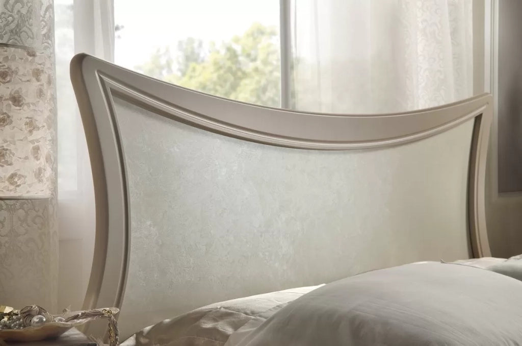 Letto sagomato matrimoniale tortora in legno - Mobili 2G