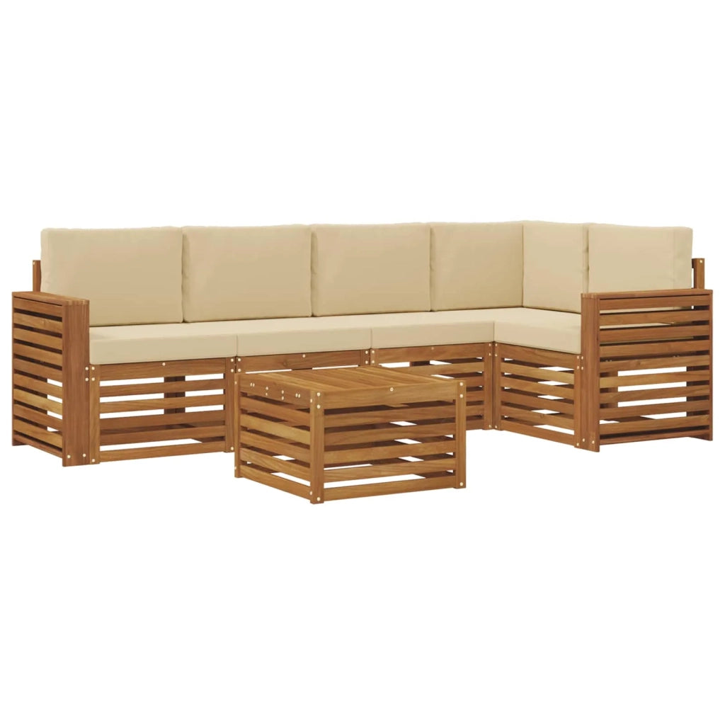 Set divano sezionale con cuscino 6 pcs Naturale e Beige 3374858