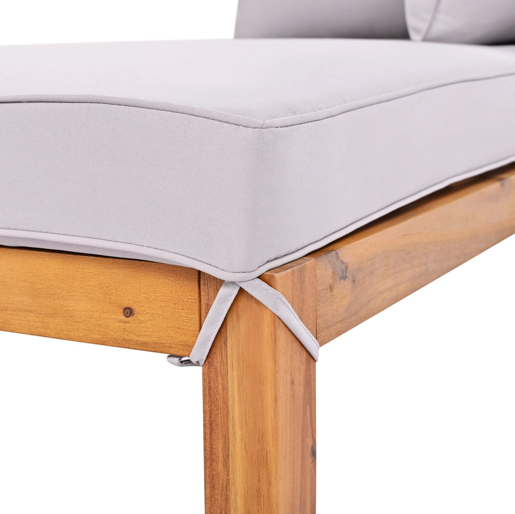 Set salotto da giardino 175x58x80 cm; intreccio a mano con cuscini sfoderabili; legno grigio