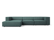 Cosmopolitan Design - Divano angolare sinistro "Arendal" 4 posti in ciniglia petrolio 