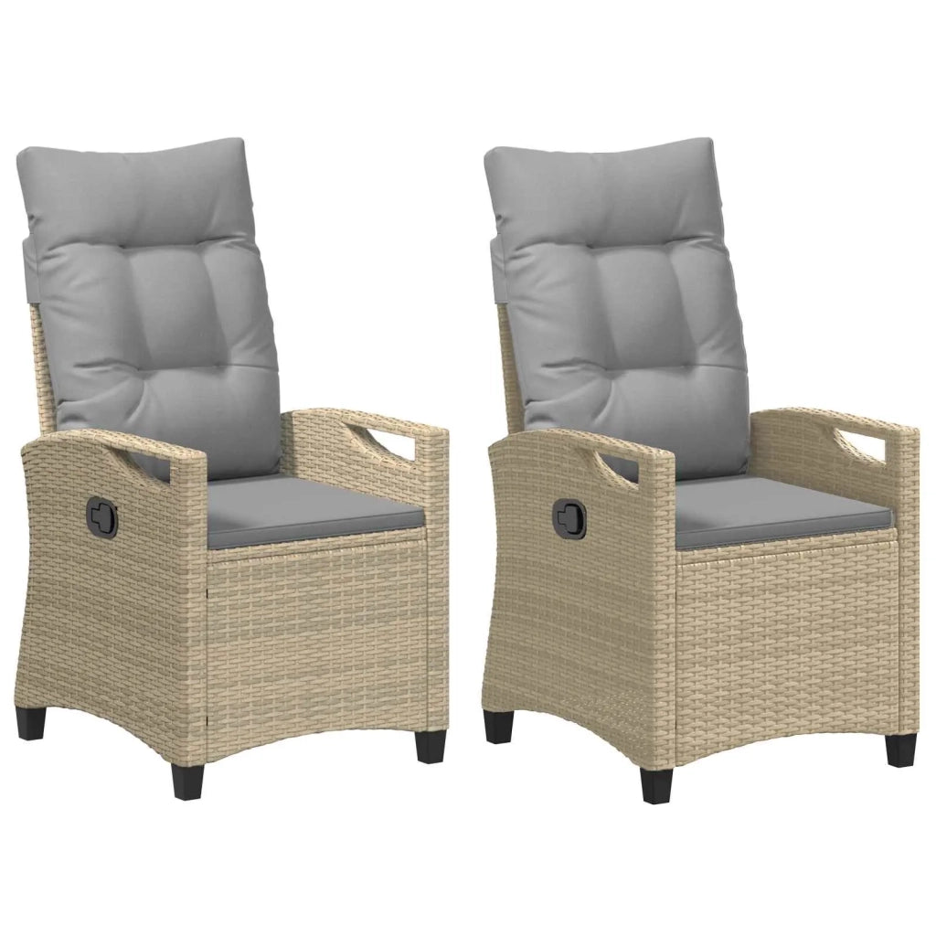 Sedia da Giardino 2 pcs Beige e Grigio Chiaro 56 x 60 x 112 cm