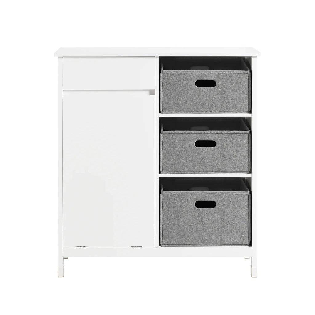 Mobile lavanderia con sacchi Portabiancheria pieghevoli Mobile da bagno Bianco 80x38x91cm BZR77-W SoBuy