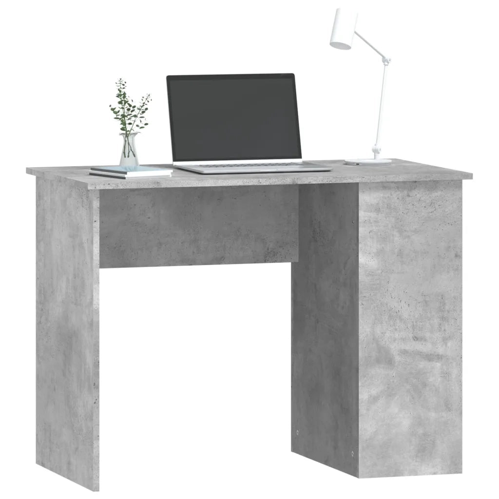 Scrivania | Tavolo da Ufficio Grigio Cemento 100x55x75 cm in Legno Multistrato