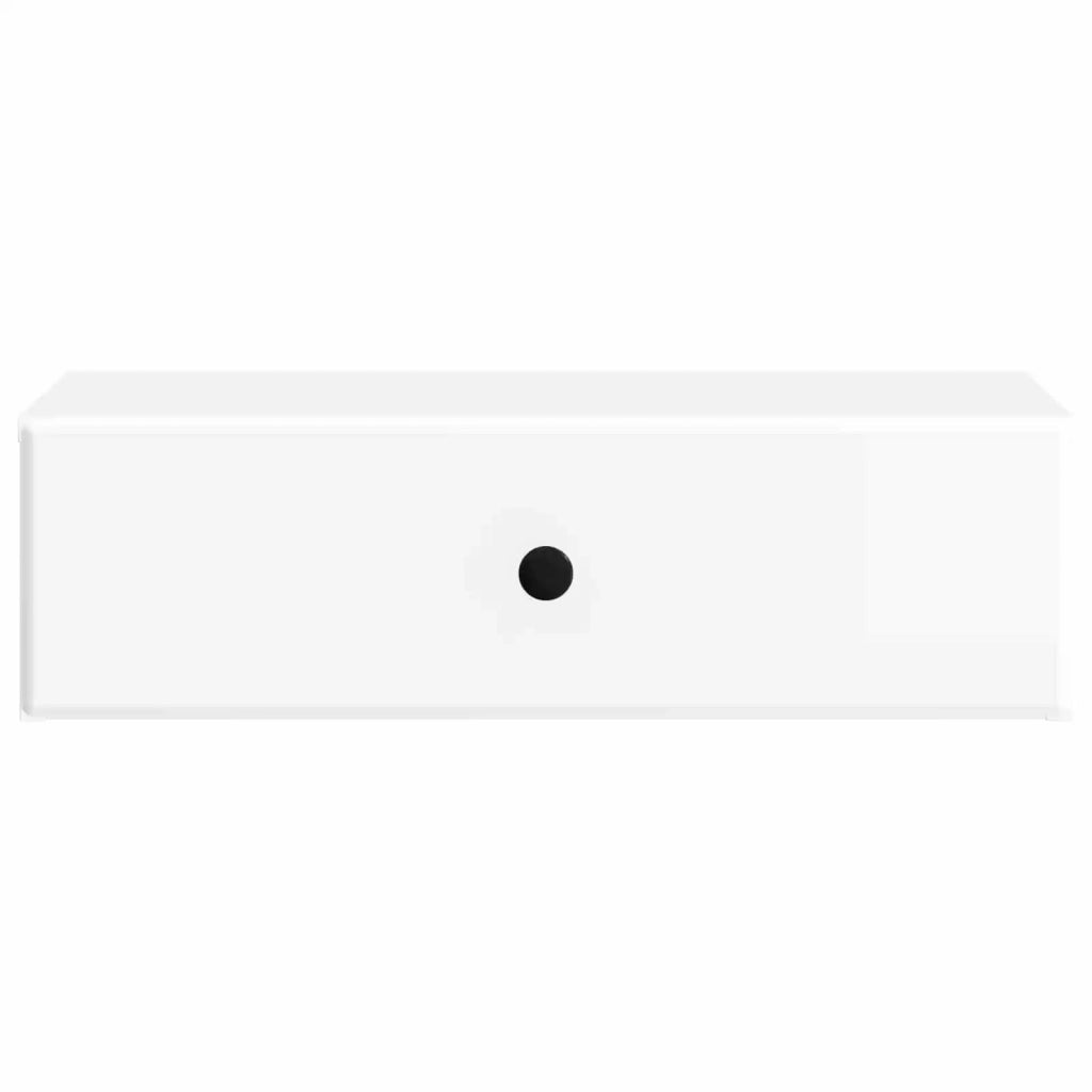 Tavolino da Parete Laterale Bianco Lucido 59 x 34,5 x 17 cm 899169