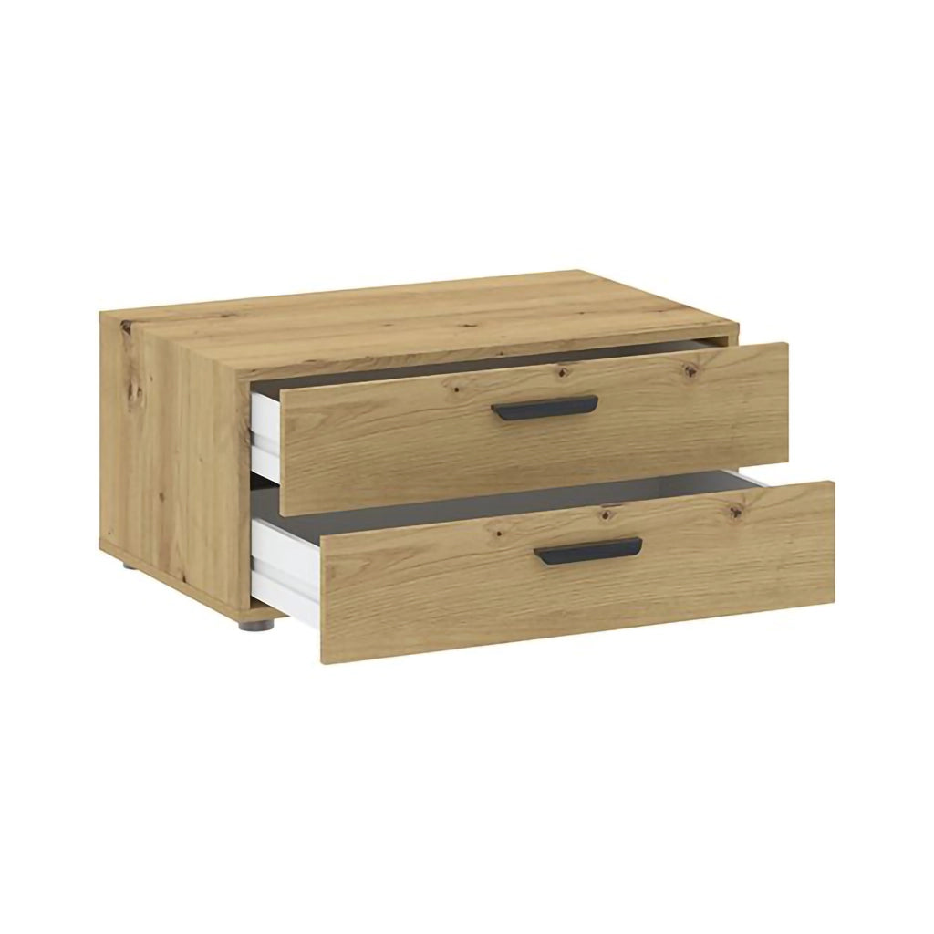 Armadio Camera da Letto Buriasco, Guardaroba 2 Ante un Ripiano, 74x214h cm Marrone Rovere Nodi